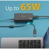 USB-C PD strāvas adapteris j5create JUP1265 — 65 W, iekštelpu, melns, plastmasa, 118×32×50 mm (ES)