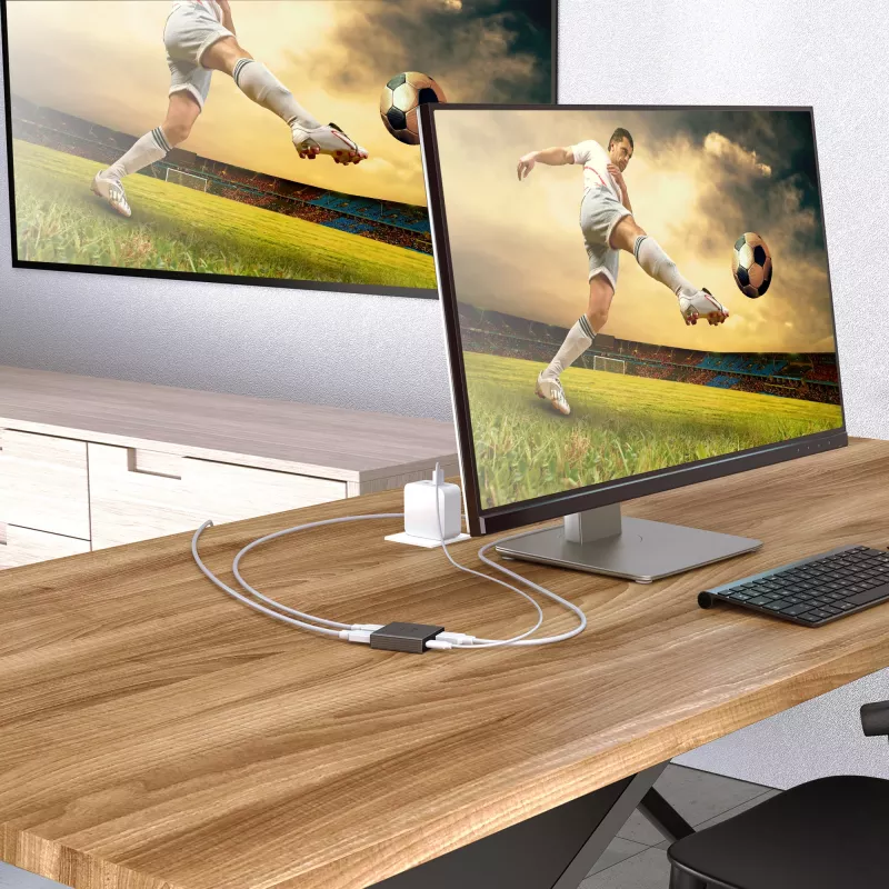 j5create JDSH812 8K HDMI™ 2.1 2 virzienu sadalītājs, HDMI, 2x HDMI, 7680 x 4320 pikseļi, Pelēks, Alumīnijs, 8K Ultra HD