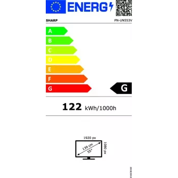 Iekštelpu LCD displejs Sharp PN-UN553V 55 collu Full HD (1920×1080), IPS, 500 cd/m², 3500:1, VESA