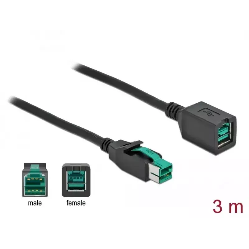 Barošanas USB pagarinātāja kabelis DeLOCK 85982 12V 3m