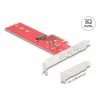 DeLOCK Iekšējais M.2 Adapteris 90889 PCIe 5.0 Sarkans Nerūsējošais tērauds