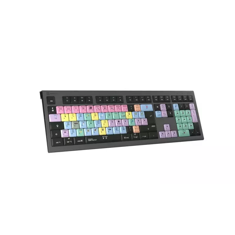 Tastatūra LogicKeyboard LKB-FCPX10-A2M-FR vadu USB AZERTY franču pilnizmēra 105 taustiņi melna