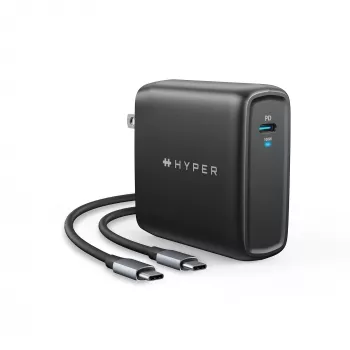 TARGUS 100W GaN maiņstrāvas lādētājs portatīvajam datoram, viedtālrunim, planšetdatoram — 1× USB-C, 2 m kabelis, melns