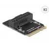 Adapter M.2 key A+E male to key M slot leņķveida with holder DeLOCK 64137