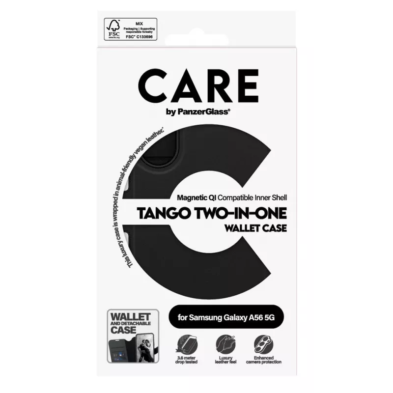 PanzerGlass Tango Two-in-One mobilā tālruņa maciņš 17 cm (6,7 collu) maciņveida vāciņš Melns