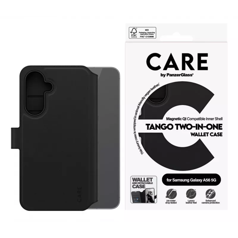 PanzerGlass Tango Two-in-One mobilā tālruņa maciņš 17 cm (6,7 collu) maciņveida vāciņš Melns