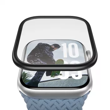 Ekrāna aizsargs PanzerGlass ar melnu metāla rāmi Apple Watch (modelis PG38147)