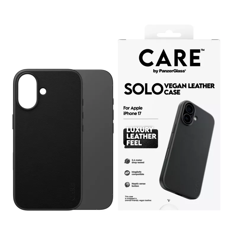 Telefona vāciņš PanzerGlass CARE™ Solo vāciņš Melns Apple iPhone 17