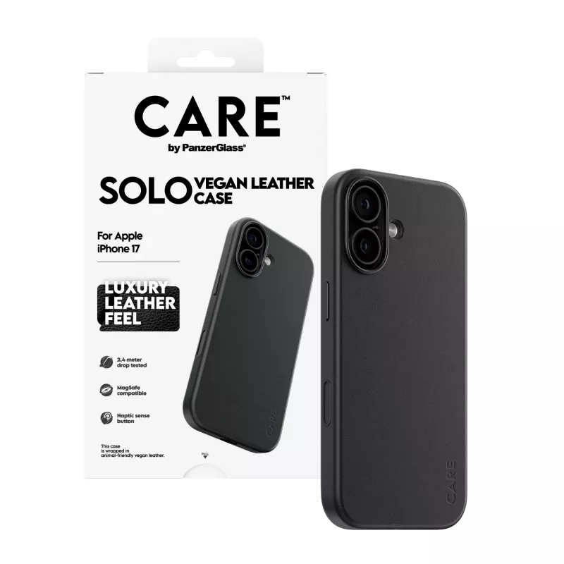 Telefona vāciņš PanzerGlass CARE™ Solo vāciņš Melns Apple iPhone 17