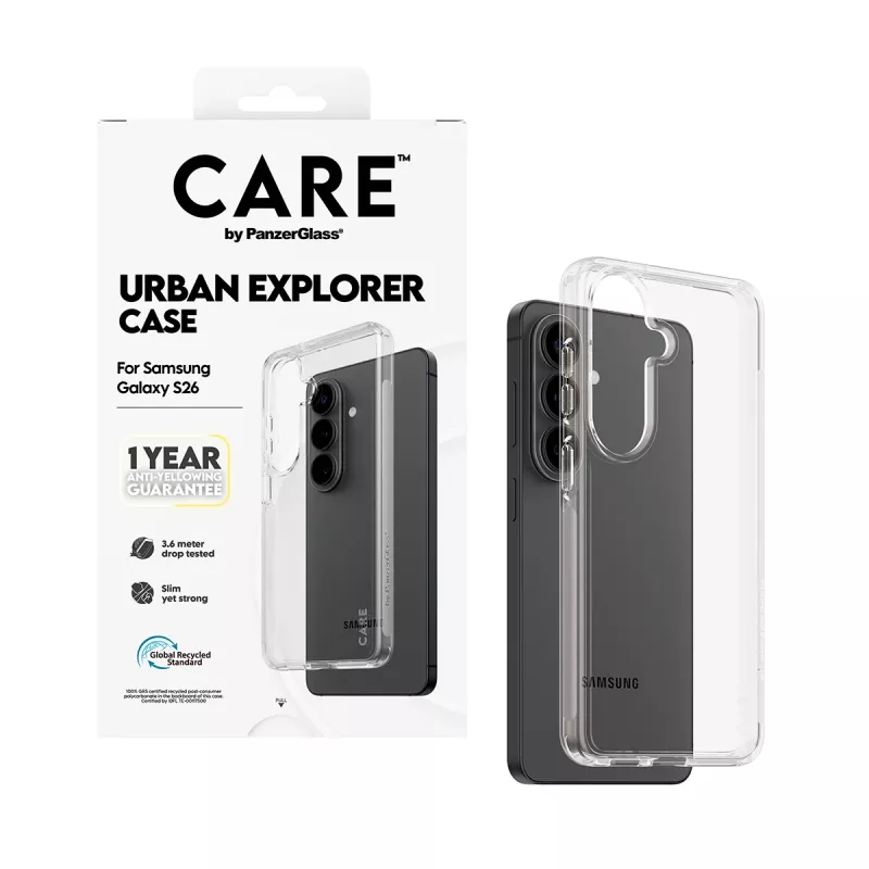 Aizsardzības vāciņa futrālis PanzerGlass CARE™ Urban Explorer caurspīdīgs Samsung Galaxy S26