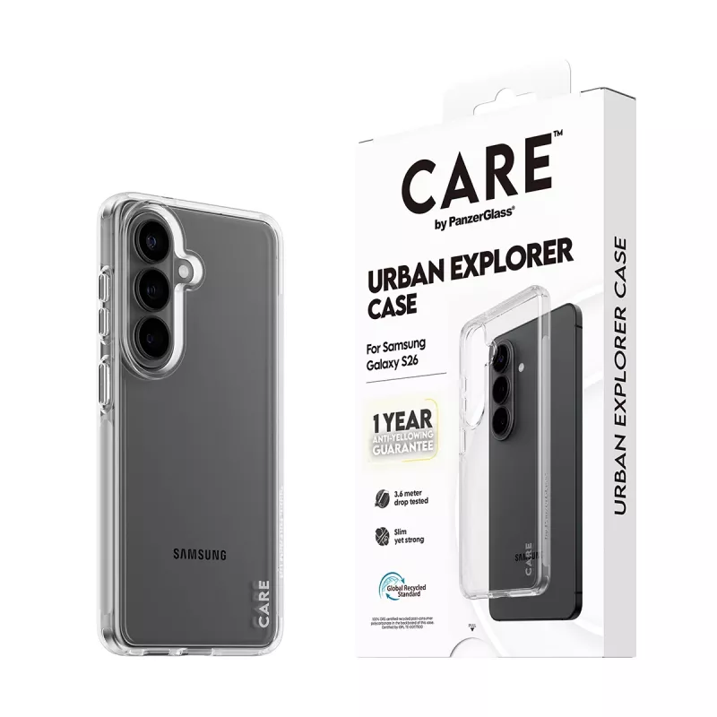 Aizsardzības vāciņa futrālis PanzerGlass CARE™ Urban Explorer caurspīdīgs Samsung Galaxy S26
