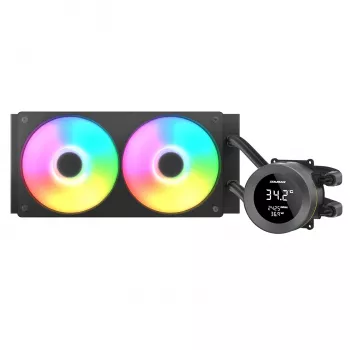 Daudzfunkcionālais centrālā procesora šķidruma dzesētājs Cougar Poseidon Vistek 240, ARGB, 240 mm radiators, 120 mm ventilatori, 700–2500 RPM, melns
