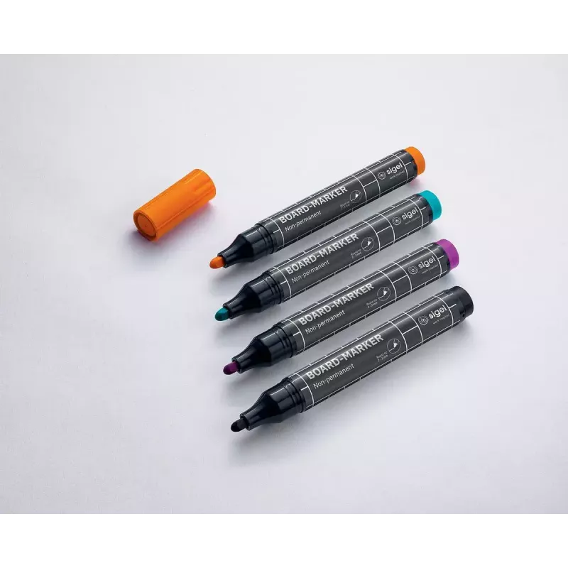 Marker Sigel BA011 4 gab. Melns fuksīna Oranžs Tirkīzzils