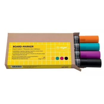 Marker Sigel BA011 4 gab. Melns fuksīna Oranžs Tirkīzzils