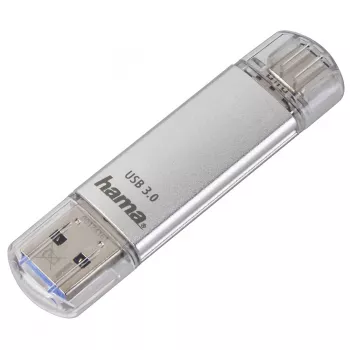 Hama C-Laeta USB zibatmiņa 16 GB USB Type-A / USB Type-C 3.2 Gen 1 (3.1 Gen 1) Sudraba krāsa