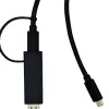 Yealink 330000008024 video kabeļa adapteris 1,2 m HDMI A tipa (standarta) USB Type-C melns