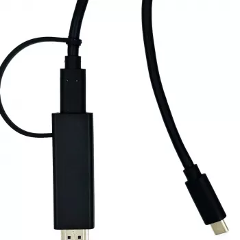 Yealink 330000008024 video kabeļa adapteris 1,2 m HDMI A tipa (standarta) USB Type-C melns