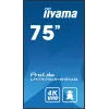 iiyama LH7575UHS-B1AG Signage Display digitālās norādes plakanais panelis 190.5 cm (75 collas) LCD Wi-Fi 500 cd/m² 4K Ultra HD Melns Iebūvēts procesors Android 11 24/7