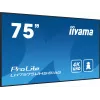 iiyama LH7575UHS-B1AG Signage Display digitālās norādes plakanais panelis 190.5 cm (75 collas) LCD Wi-Fi 500 cd/m² 4K Ultra HD Melns Iebūvēts procesors Android 11 24/7