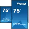 iiyama LH7575UHS-B1AG Signage Display digitālās norādes plakanais panelis 190.5 cm (75 collas) LCD Wi-Fi 500 cd/m² 4K Ultra HD Melns Iebūvēts procesors Android 11 24/7