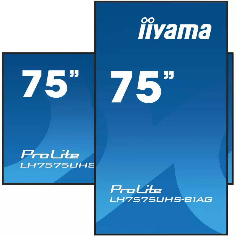iiyama LH7575UHS-B1AG Signage Display digitālās norādes plakanais panelis 190.5 cm (75 collas) LCD Wi-Fi 500 cd/m² 4K Ultra HD Melns Iebūvēts procesors Android 11 24/7