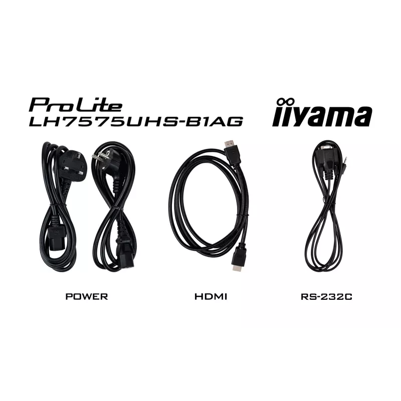 iiyama LH7575UHS-B1AG Signage Display digitālās norādes plakanais panelis 190.5 cm (75 collas) LCD Wi-Fi 500 cd/m² 4K Ultra HD Melns Iebūvēts procesors Android 11 24/7