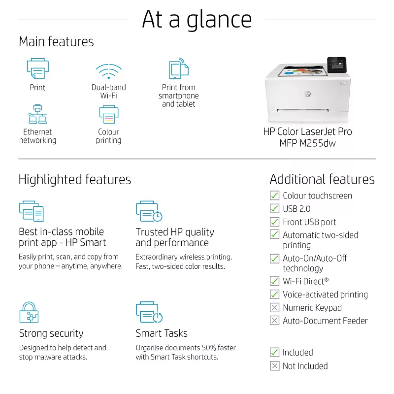 Printer HP Color LaserJet Pro M255dw Laser Colour