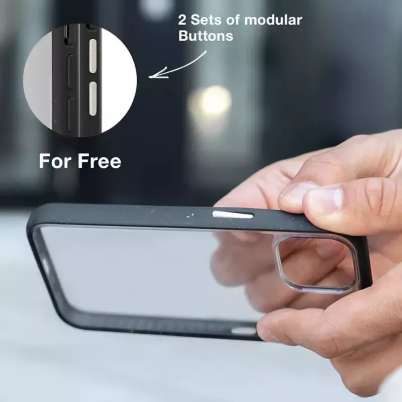 Mobilā tālruņa vāciņš Woodcessories Clear vāciņš Apple iPhone 14, 15,5 cm (6,1 collas), melna un caurspīdīga