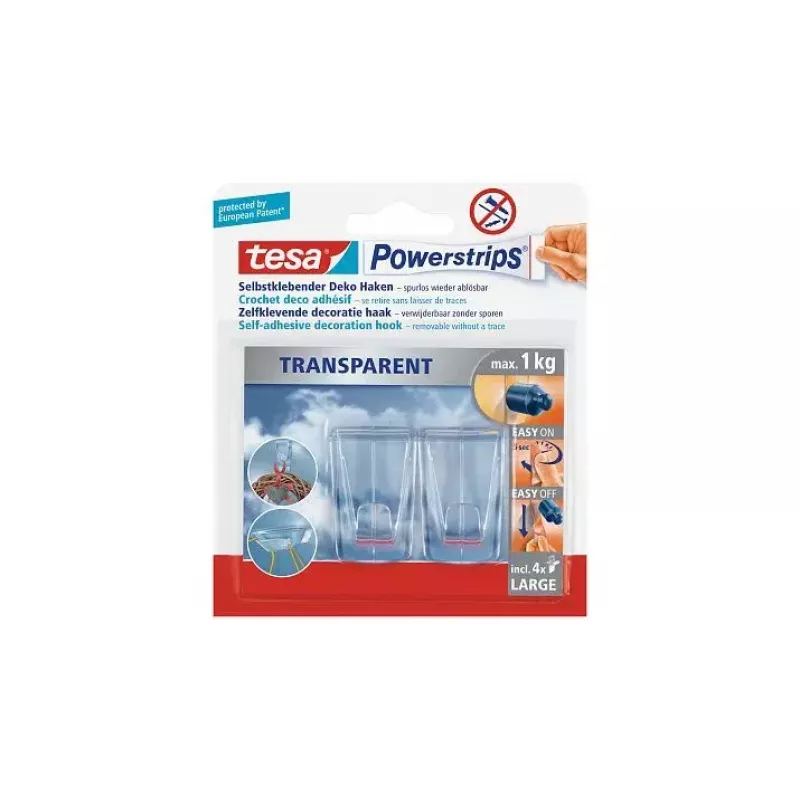 Universālais āķis Tesa Powerstrips Transparent DECO 58813-00000-00