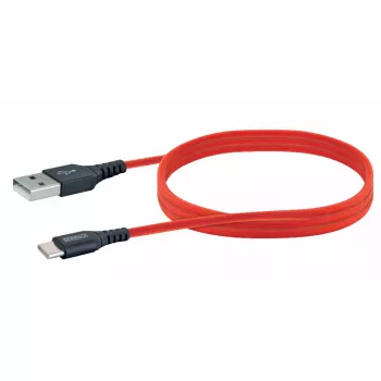 USB A uz USB C kabelis SCHWAIGER LPRO510 501 — USB 3.2 Gen 1 (3.1 Gen 1), 1,2 m, sarkans