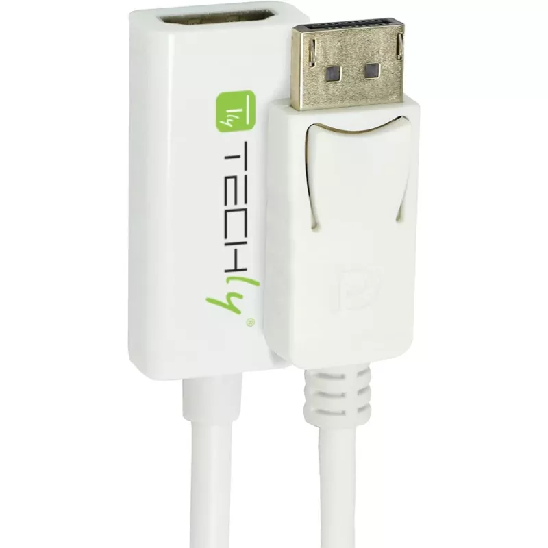 Techly DisplayPort 1.2 vīr./HDMI siev. adapteris 15 cm balts IADAP DP-HDMIF2