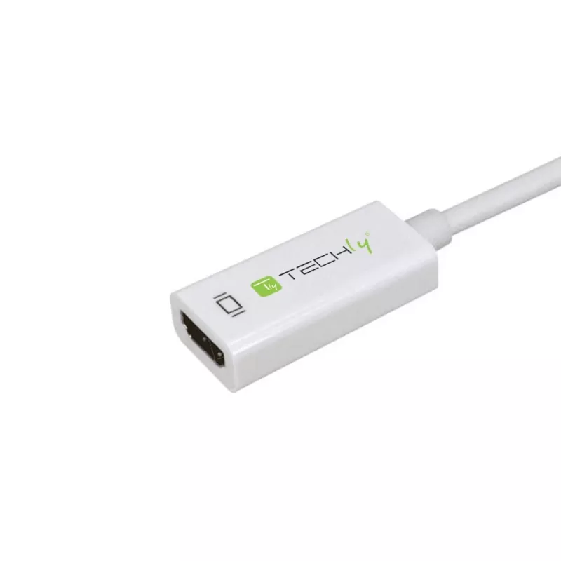 Techly DisplayPort 1.2 vīr./HDMI siev. adapteris 15 cm balts IADAP DP-HDMIF2