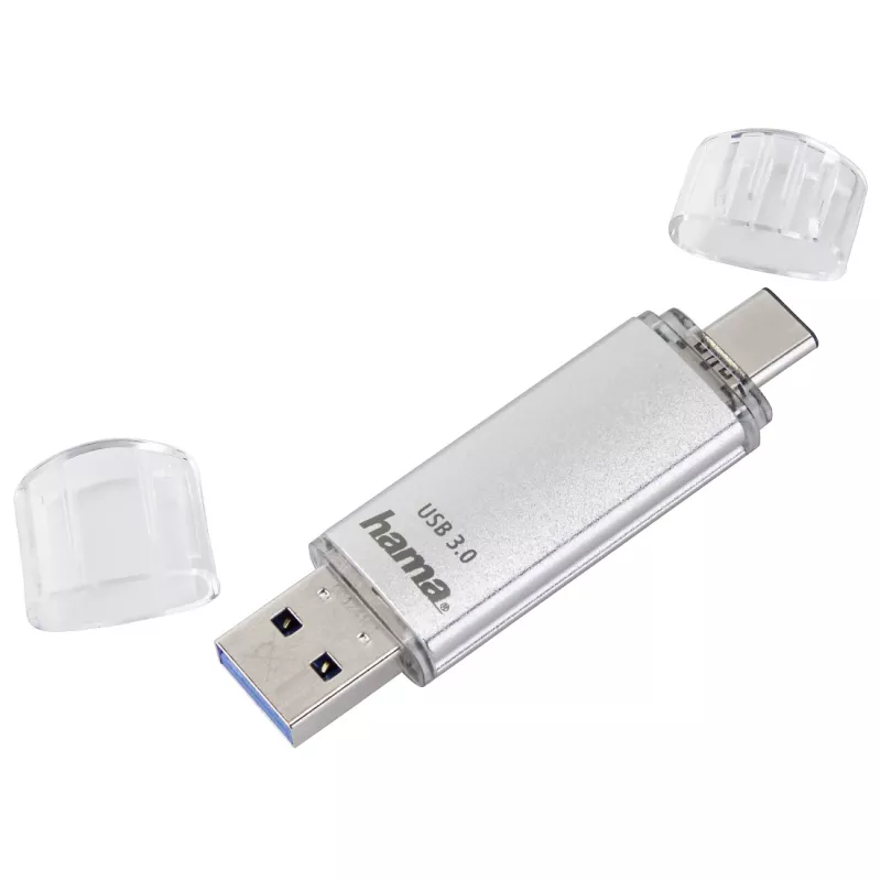 Hama C-Laeta USB zibatmiņa 256 GB USB Type-A / USB Type-C 3.2 Gen 1 (3.1 Gen 1) Sudraba