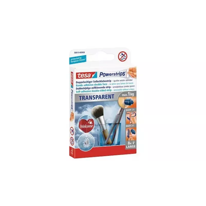 Montāžas uzlīme Tesa Powerstrips Transparent LARGE
