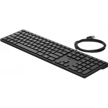 Tastatūra HP Wired Desktop 320K — pilna izmēra USB, membrānas, melna