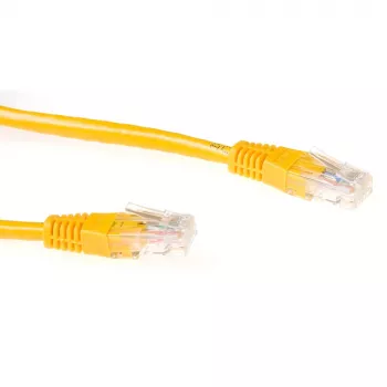 ACT dzeltens 0,5 m U/UTP CAT6 komutācijas kabelis ar RJ45 savienotājiem