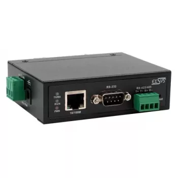 EXSYS EX-61001 seriālais serveris RS-232/422/485 līdzstrāva 12-48V