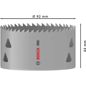 Caurumu zāģis Bosch PRO Multi Material 44/92 mm — viens gabals urbjam, drywall, metālam, plastmasai, skujkokam