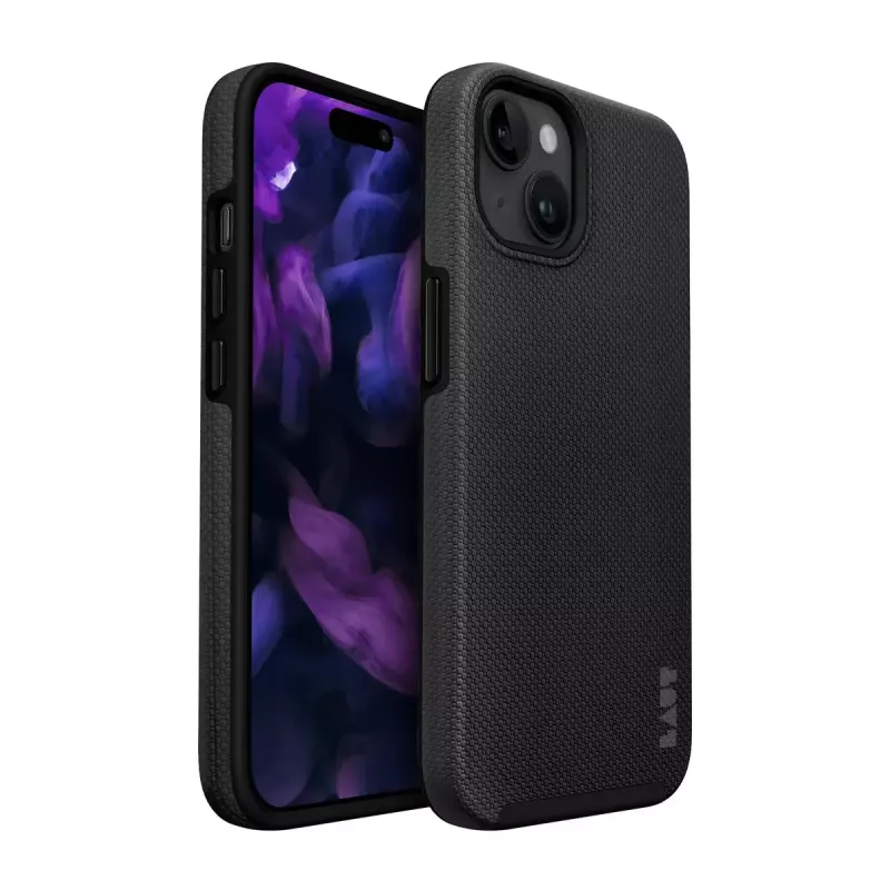 Aizsargapvalks LAUT SHIELD iPhone 15 (6.1 collas, melns) — maciņš Apple iPhone 15