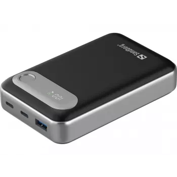 Sandberg Travel Powerbank 20000 PD35W, 20000 mAh, litija polimērs (LiPo), 3.7 V, melns, sudraba