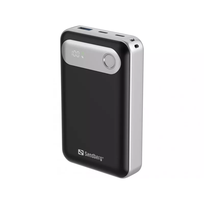 Sandberg Travel Powerbank 20000 PD35W, 20000 mAh, litija polimērs (LiPo), 3.7 V, melns, sudraba