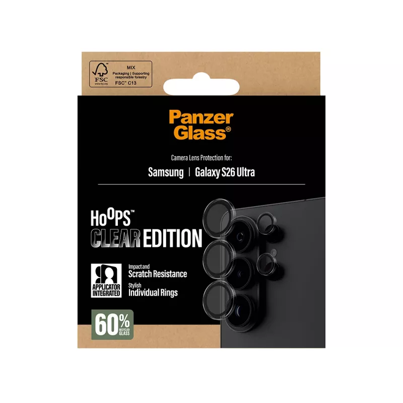 Kameras objektīva aizsargs PanzerGlass Hoops Transparent Samsung Galaxy S26 Ultra PG34551