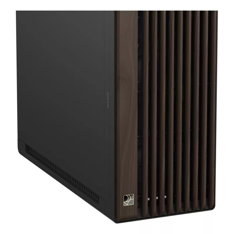 PC Case ASUS ProArt PA602 Wood Edition Midi Tower — Melns & Wood, atbalsta ATX/EATX, 2x200mm priekšā, 1x140mm aizmugurē