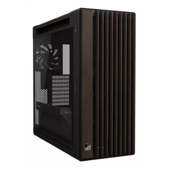 ASUS ProArt PA602 Wood Edition Modern Melns - Rūdīta stikla panelis Midi Tower Melns, Koks