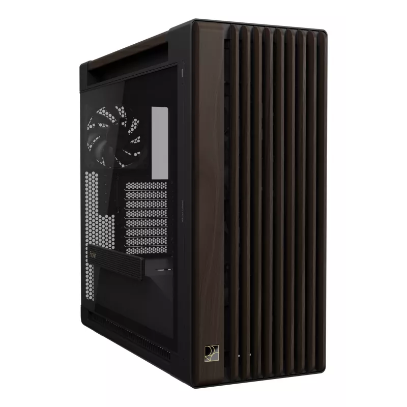 ASUS ProArt PA602 Wood Edition Modern Melns - Rūdīta stikla panelis Midi Tower Melns, Koks