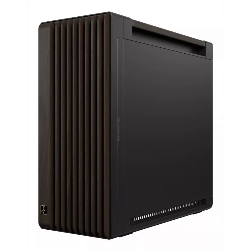 ASUS ProArt PA602 Wood Edition Modern Melns - Rūdīta stikla panelis Midi Tower Melns, Koks