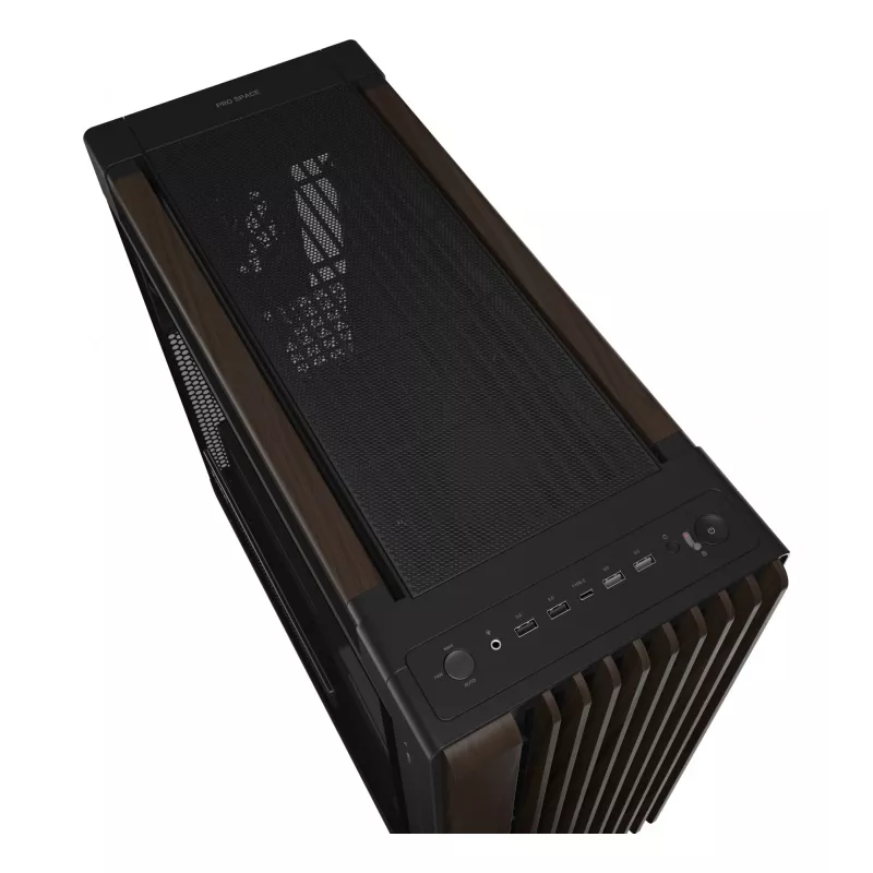 ASUS ProArt PA602 Wood Edition Modern Melns - Rūdīta stikla panelis Midi Tower Melns, Koks
