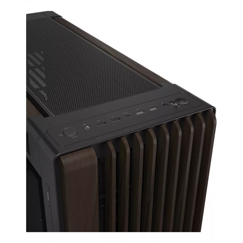 ASUS ProArt PA602 Wood Edition Modern Melns - Rūdīta stikla panelis Midi Tower Melns, Koks