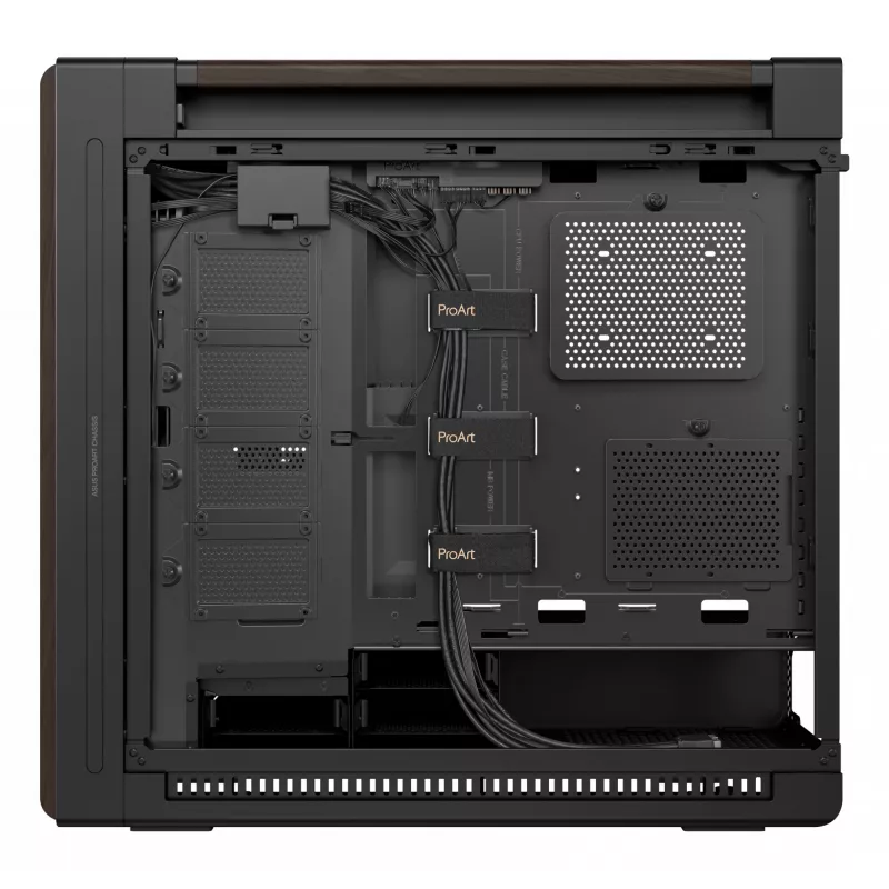 ASUS ProArt PA602 Wood Edition Modern Melns - Rūdīta stikla panelis Midi Tower Melns, Koks
