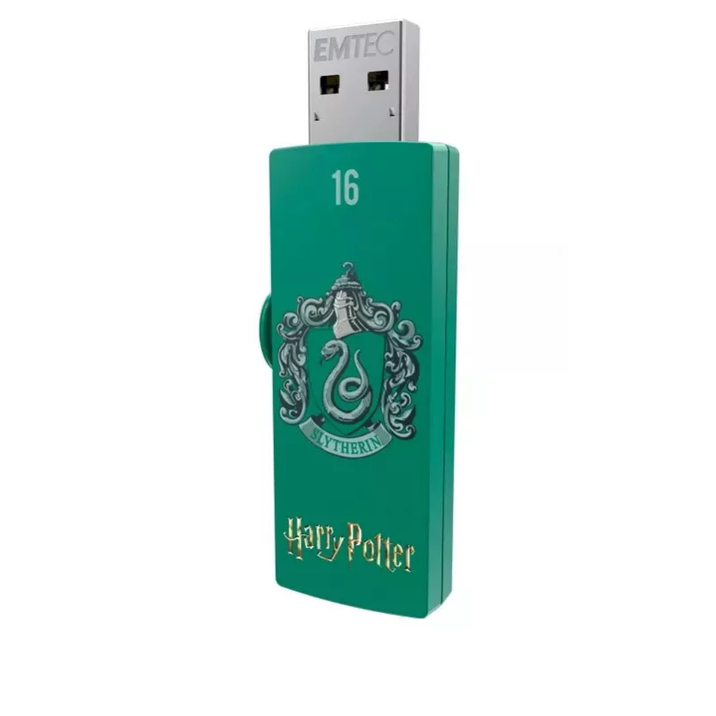 USB zibatmiņa EMTEC M730 Slytherin 16 GB, USB Type-A 2.0, bīdāms formas faktors, zaļa